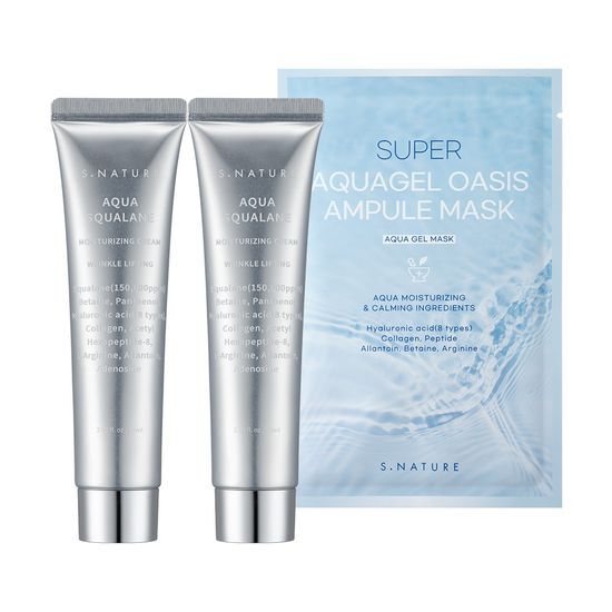 S.NATURE Aqua Squalane Moisture Cream 60ml Double Promotion (+ 1 Aqua Gel Mask)