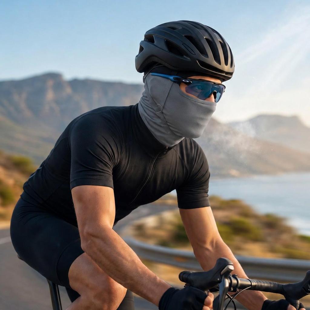 Ice Silk Full Face Cycling Mask: Sun Protection, Windproof, Dustproof, Breathable Helmet Cover for Outdoor Sports