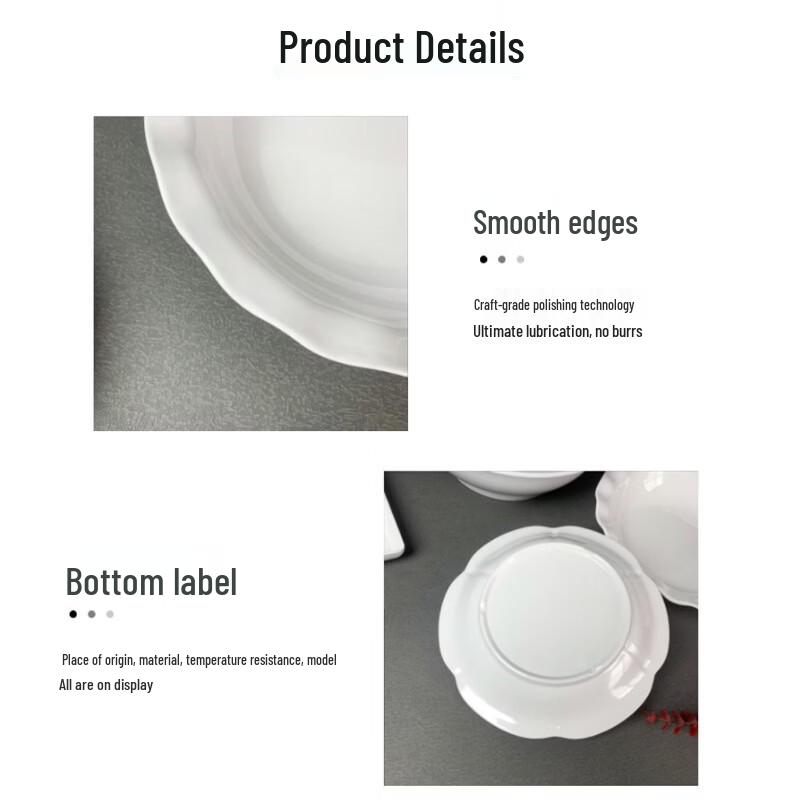 Piatto piano cena loto in melamina bianca