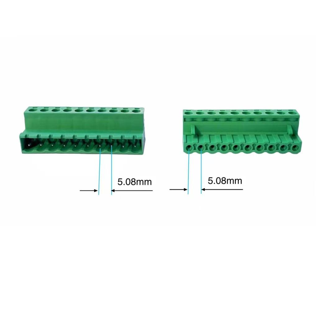 10 Sets 5.08mm Pitch PCB Screw Terminal Block Connector 10Pin Male & Female Phoenix Type Plug 300V 15A