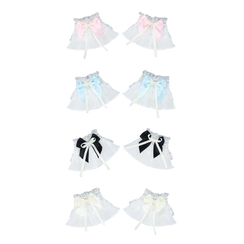 Sheer Ruffle Lace Cuffs Girls Elastic Wrist Cuffs for Y2k Girls Taking Photo Shirt Decorations Female Lace Wrist Cuffs