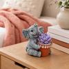 Cute Elephant Planter, Small Animal Flower Pot, Weatherproof Indoor Outdoor Cactus Air Plant Holder for Home Office Desktop Decor