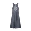 Elegant French-Style Backless Midi Dress With High Waist Fit Solid Color Sleeveless Women