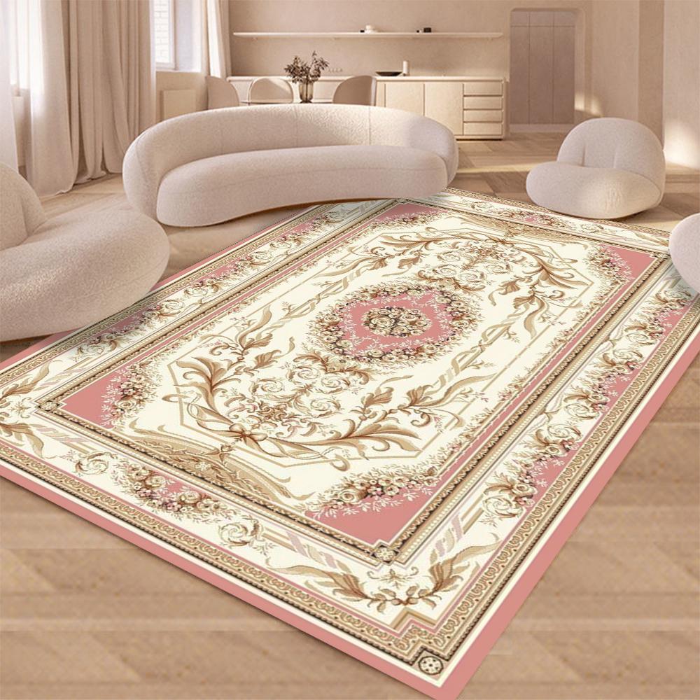 Vintage Rustic Carpet Shabby Rose Rugs Luxury Soft Elegant Traditional Rugs Floral Floor Carpet Home Living Room Bedroom Mats