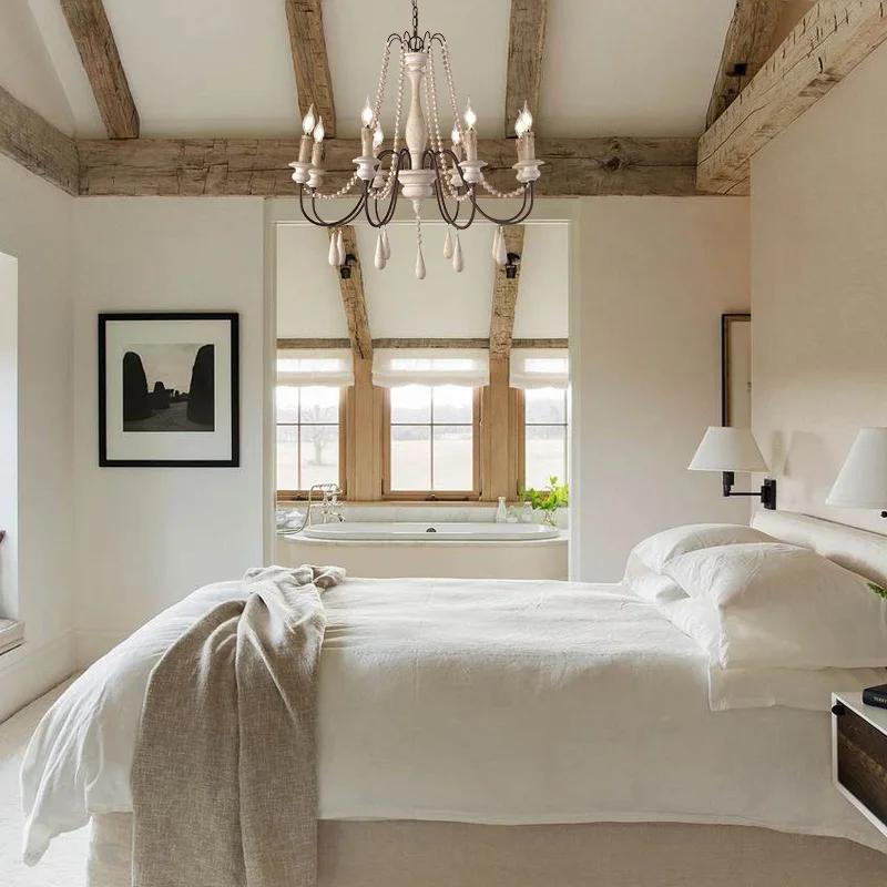 Retro Solid Wood Chandelier Lighting Lustres For Living Room Bedroom Kitchen Home Decor Light Fixtures Candle Lamps