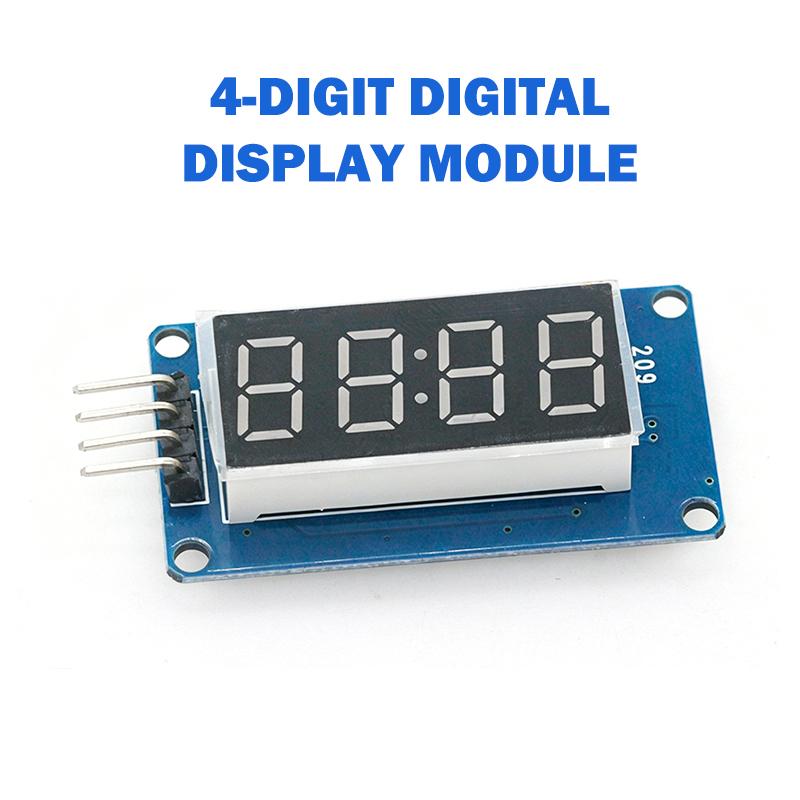 Tm1637 4 Bits Digital Led Display Module For 7 Segment 0.36Inch Clock Red Anode Tube Four Serial Driver Board Pack