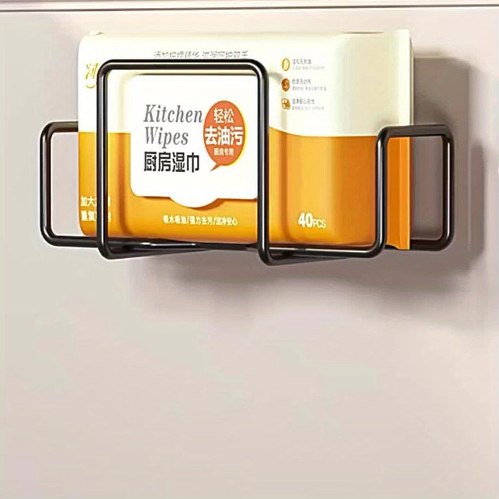 Iron Wall Mount Paper Towel Dispenser, Non-Drill Adhesive Wet Wipe Holder with Towel Storage Box - Ideal for Bathroom, Kitchen & Toilet - 1pc