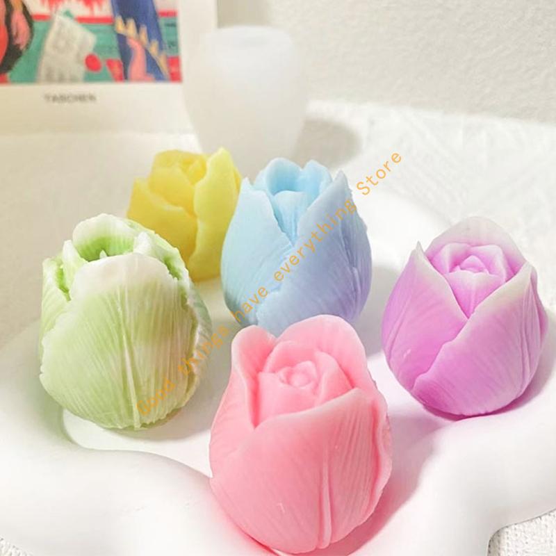 Silicone Mould for Tulips Bouquet Flower Designs Reusable Heat Resistant for Crafting and Home Decoration 55KF