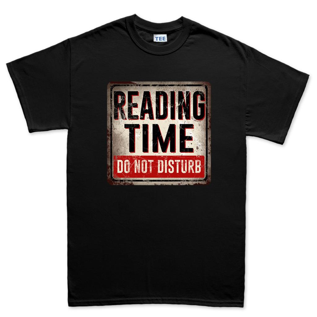 Mens Reading Time Do Not Disturb Book Warning Sign T-Shirt Tee Top T-Shirt