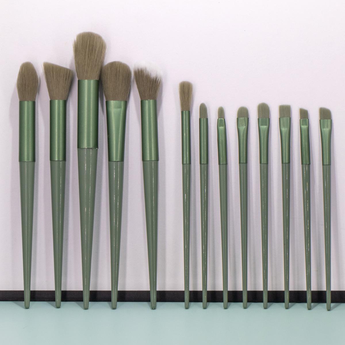 

Набор кистей для макияжа Thirteen Four Seasons Green, усовершенствованная портативная коллекция кистей, ультрамягкая кисть для нанесения теней и румян зелёный