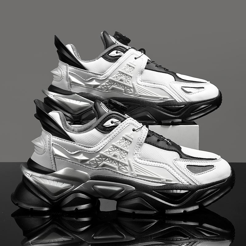 Spring Mecha Shoes Design Chunky Sneakers Men Women High Street Platform Sports Shoes Breathable Commuting Walking Shoes