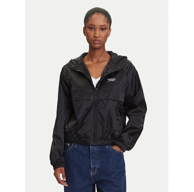 

Ветровка Tommy Jeans Jacquard DW0DW20952, черная, свободного кроя XXS