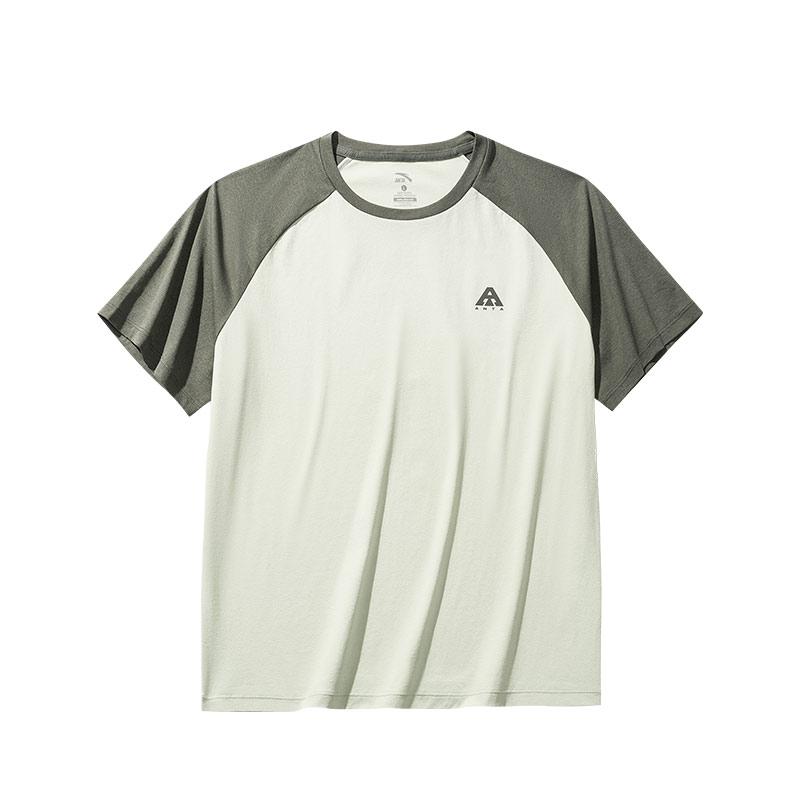 

Anta Womens Outdoor Series Sport Casual Simple Splicing Round Neck Pullover Short Sleeve T-Shirt Women T-Shirt Seaweed-Green Leisure-Green 962526101-4 L