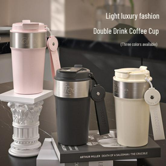 316 Edelstahl Isolierter Doppelnutzungs-Trinkbecher - Große Kapazität Tragbarer Kessel für Studenten