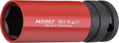 HAZET Steckschlüsselantrieb für Auto-Reifenwechsel Flach 21mm Für Maschinenbetrieb Hergestellt in Deutschland Japanischer Import Schwarz/Rot Antriebsvierkant/Sechskantbreite