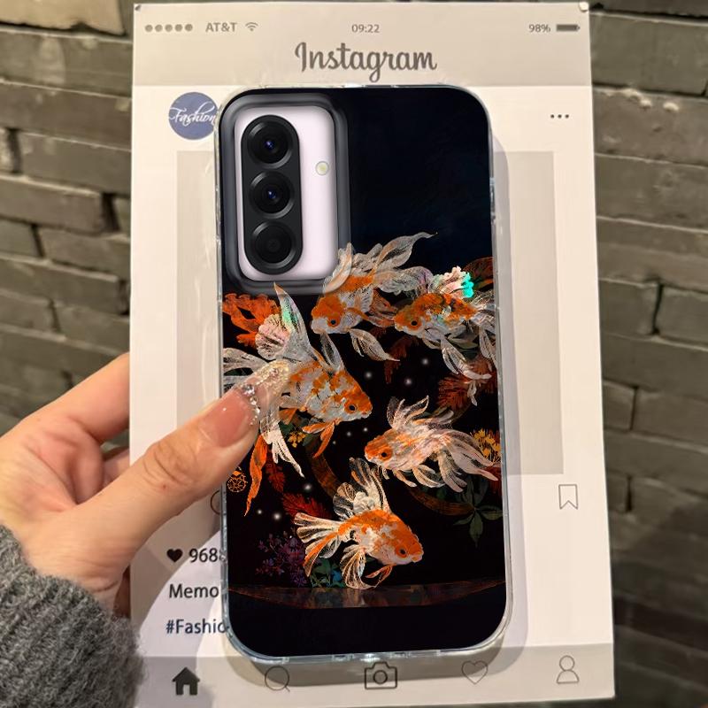 

Чехол Luckly Koi Goldfish Girls для Samsung Galaxy A56 A16 A17 A26 A36 A06 A07 A55 A35 A25 A54 S24 S25 Ultra S22 S23 FE Samsung S25 FE белый