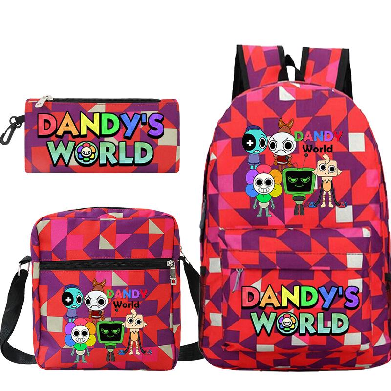 Dandy's world hot-selling children's backpack set, primary and secondary school bag, shoulder bag, casual pencil bag.