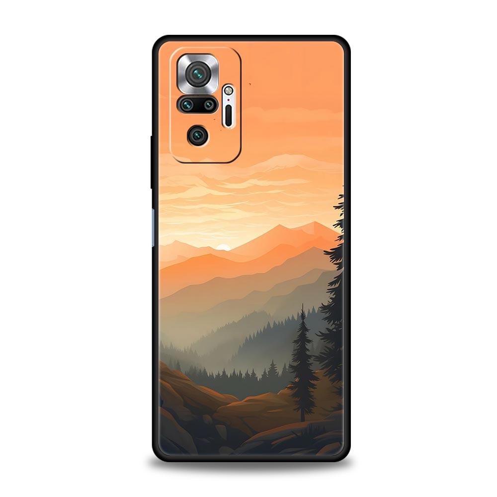 Abstract Mountain Sunrise Line Phone Case For Xiaomi Redmi Note 15 14 13 12 5G 11 10 Pro Plus 4G 9S 14C 13C 12C 10C TPU Cover