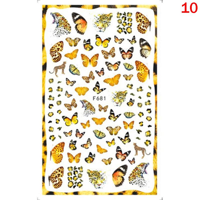 Holographic Butterflies Nails Art Manicure Stickers Flowers Nail Decoration