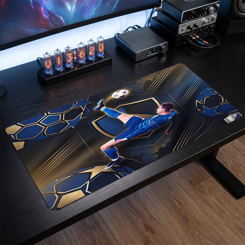 Cristiano Ronaldo Crest Mouse Pad, Extended Non Slip Rubber Desk Mat for Gaming Office Laptop Fan Gift
