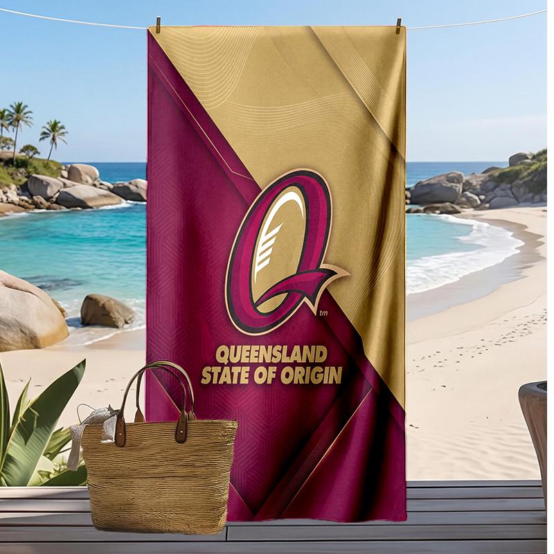 Queensland Maroons Druck Strandtuch Weich Tragbar Schnell?Trockenes Handtuch für Pool Sommerurlaub Outdoor Sport
