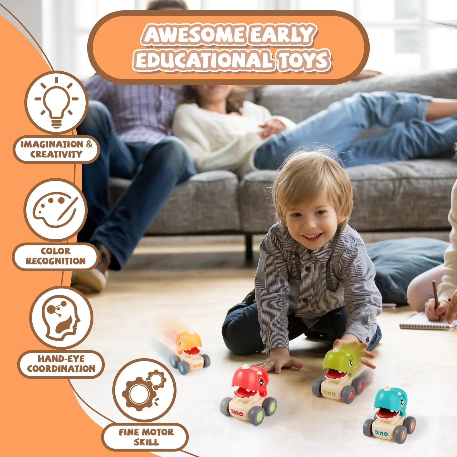 Игрушечные машинки-динозавры для малышей 1–3 лет — фото 8