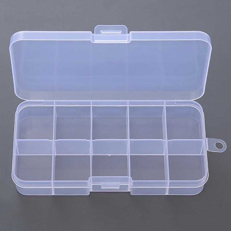 Rectangle Plastic Jewelry Box Compartment Storage Box Case Jewelry Earring Bead Craft Display Container Organizer