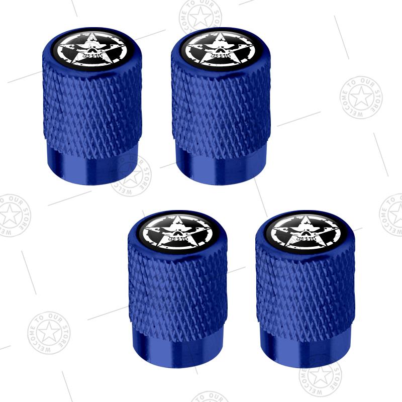 4pcs Five-Pointed Star Logo Car Wheel Tire Valve Caps Air Stem Aluminum Accessories For Jeep Wrangler Sahara Cherokee Ford F150 AMR1