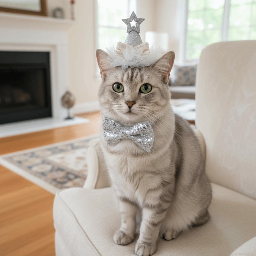 Adjustable Cat Birthday Party Hat Star Sequins Dog Party Headband Pet Star Hat  Pet Birthday Party