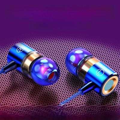 Kabelgebundene Gaming-Ohrhörer aus Metall mit starkem Bass und Mikrofon – In-Ear-Kopfhörer für Karaoke und Gaming