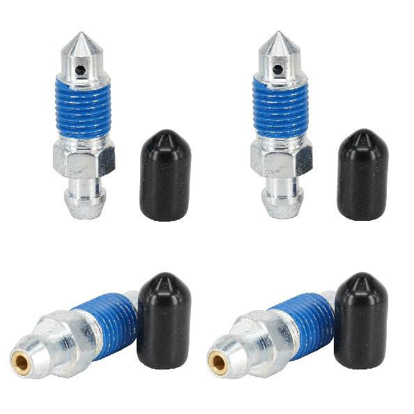 4 PCS Speed Bleeder,Bleeder Valve,Brake Bleeder Screws,Quick Bleeders with Dust Caps M8x1.25-27mm, H9405-4, H9422-4, 105182, 639520