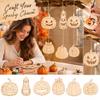 Wooden Pumpkin Wind Hanging Ornament Set for Fall Indoor Outdoor Home Decor