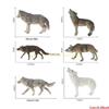  7 Pack Jungle Animal Figurines PVC Material Wolf Toy Figurine for Kids Boys