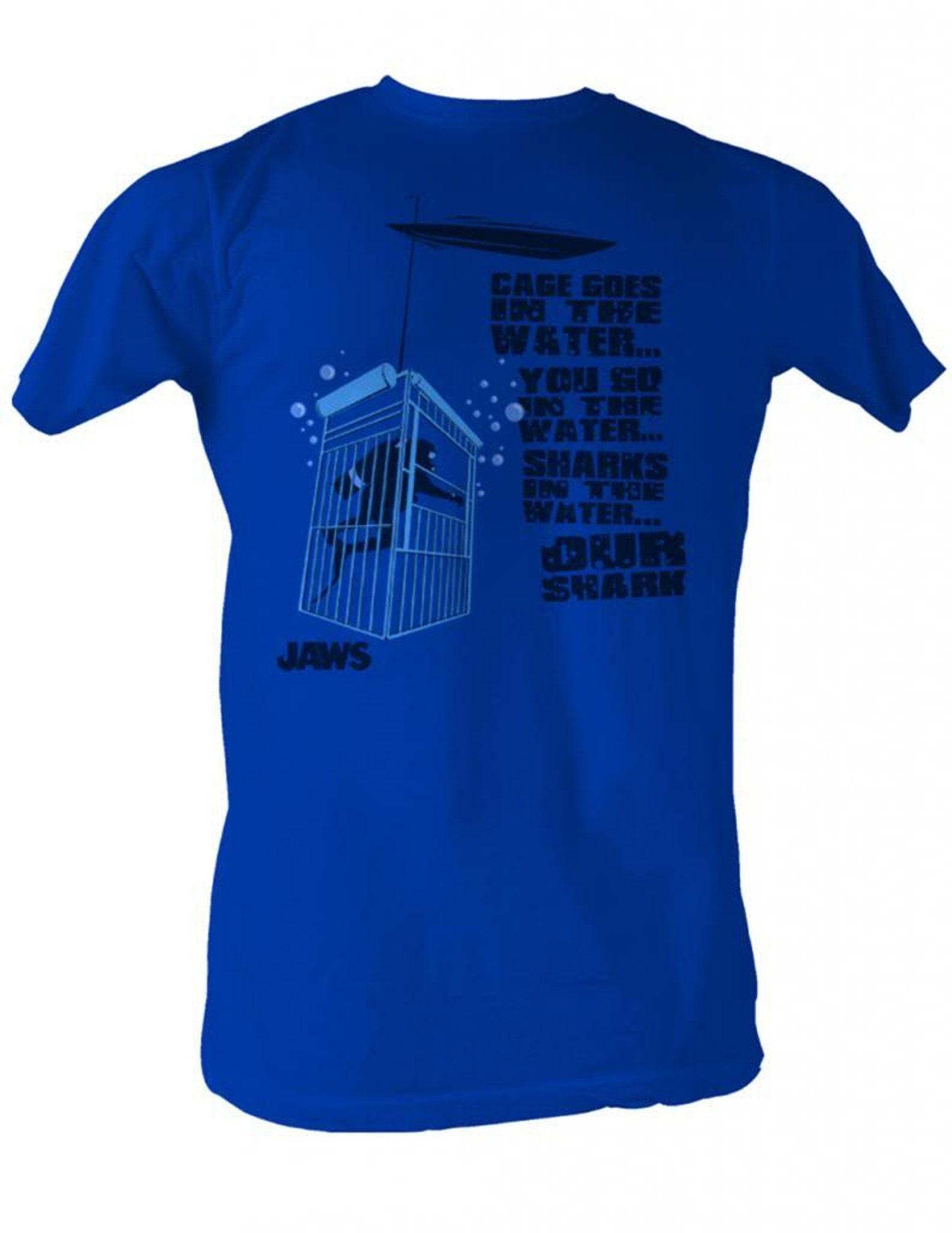 Jaws Cage In The Water Royal Adult T-Shirt S