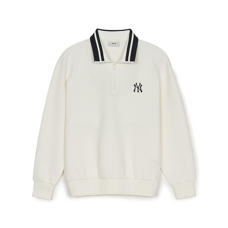 MLB New York Yankees Sweatshirt Unisex Ivory 3AMTM0351-50IVS S