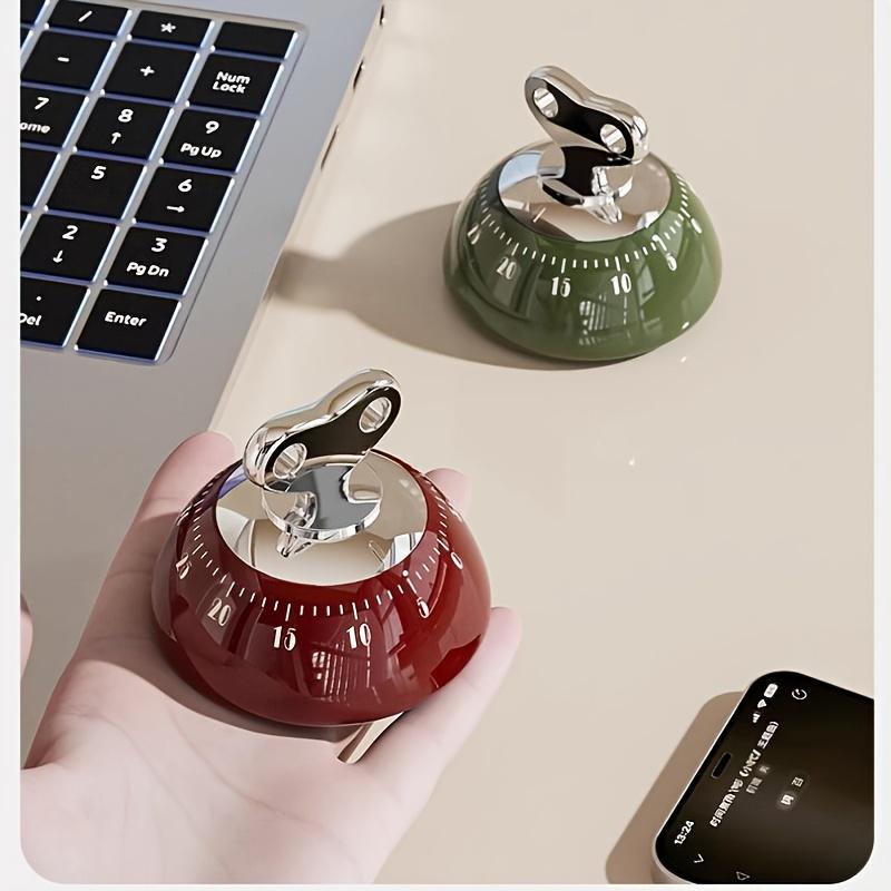2pcs Vintage Magnetic Timer , Mechanical Screw On Kitchen, Beauty, Study, Gym Timer , No Battery Needed, Magnetic Base for Countertop, Desk