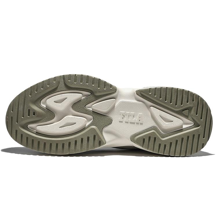 FILA Rayflide Mesh, Pigskin, Polyester, Synthetic Leather Low top Casual Shoes Unisex Green Black Gray Korean Style 1RM02053E_302