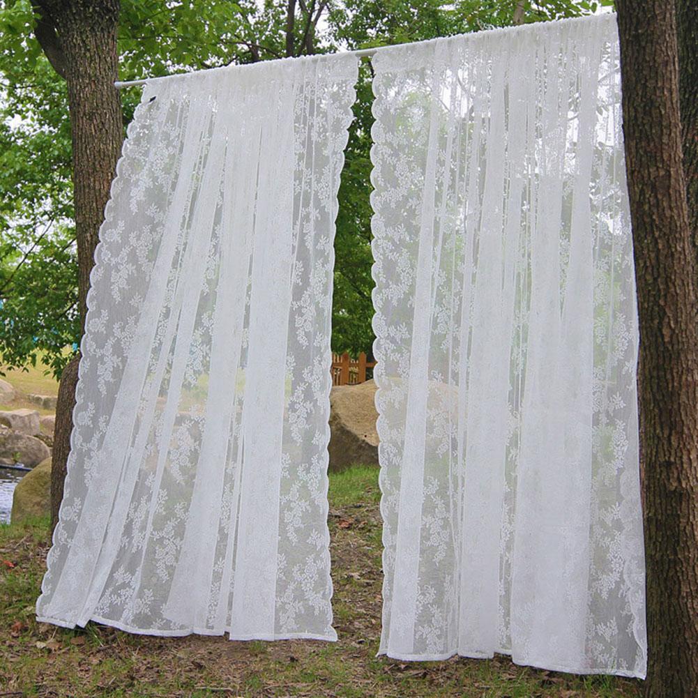 2 szt. Koronkowa Siateczkowa Przezroczysta Zasłona Przelotkowa