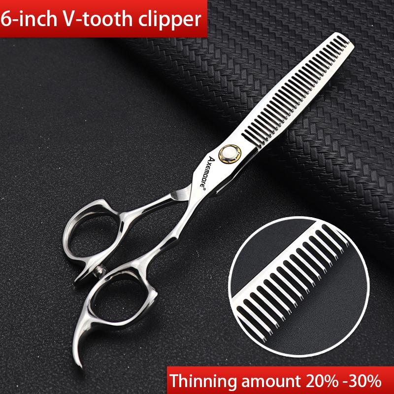 Hair Scissors Ergonomics Handle 9cr13 Steel 6-inch Hairdressing Cutting Scissors and Thinning Scissors Set