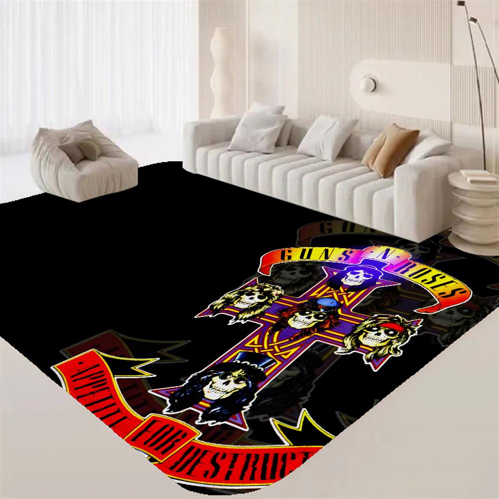 Guns n'roses Band Retro Raummatten Waschbar Rutschfest Wohnzimmer Sofa Stühle Bereichsmatte Küche Alfombra
