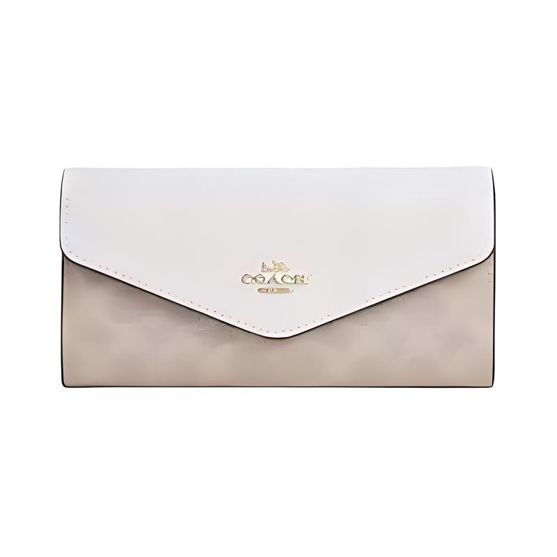 

COACH ogo Logo Coated Canvas Wallet Regular Women s Sand Beige Sand beige бежевий