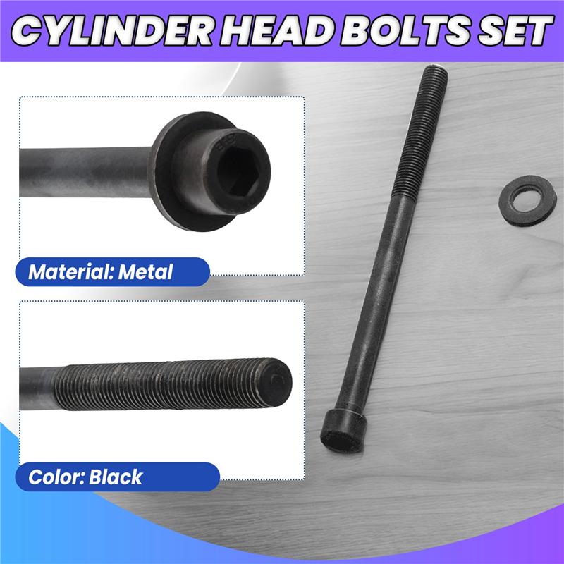 

10 Pcs Cylinder Head Bolts Set For Ford S-Max Mustang Jaguar Land Rover Mazda CX Volvo S80 1229267 LR025253 1S7G-6065-CA-A87Q чёрный