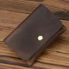 Retro Crazy Horse Leather Mens Simplicity Slim Wallet Cowhide Credit Card Holder Handmade Thin Boys Moneybag
