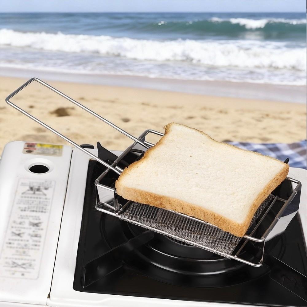 Handheld Outdoor Toast Toaster Rack Foldable Bread Rack Toast Bread Grill Rack Meat Skewers