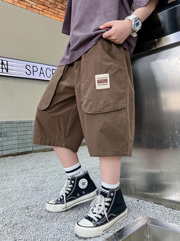 

Стильные летние шорты карго для мальчиков 2025 - Легкие, удобные детские шорты до колена 130 cm кофейный/коричневый