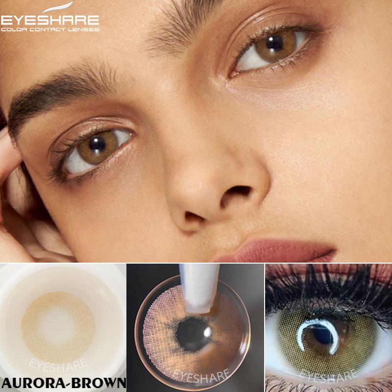 Eyeshare 2 Stück/Paar Farbige Kontaktlinsen für die Augen Farbige Augenlinsen GEM Kontaktlinse Beautiful Pupil Cosmetics Yearly
