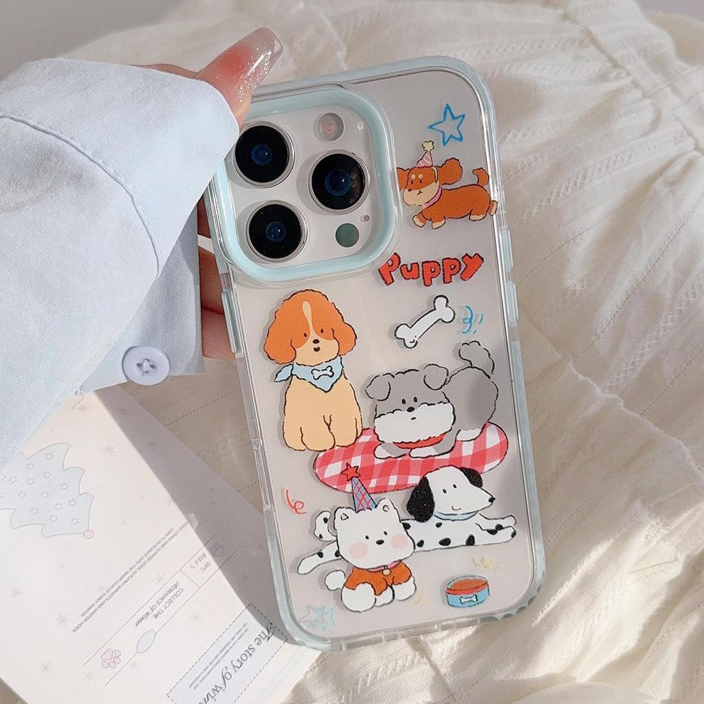 Cartoon Puppy Phone Case Suitable for iPhone 13, iPhone 15, and iPhone 16 Pro Max