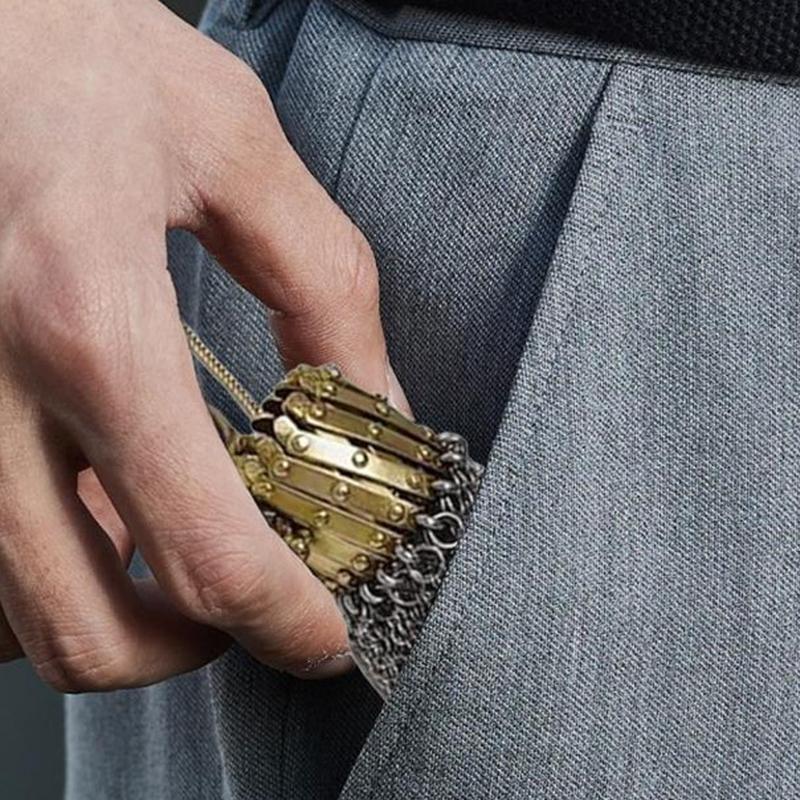 Hochwertige handgefertigte englische Münzbörse im Retro-Stil der 1920er Jahre, Sammlerstück, antike Münze, rostfreier mittelalterlicher Stahl, Geldbörse, Geschenk