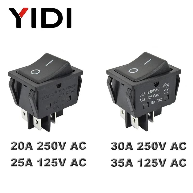 Heavy Duty KCD4-201 Rocker Switch no light 30A 250VAC ON OFF DPDT Switch Double pole single throw Green Yellow Black Switch