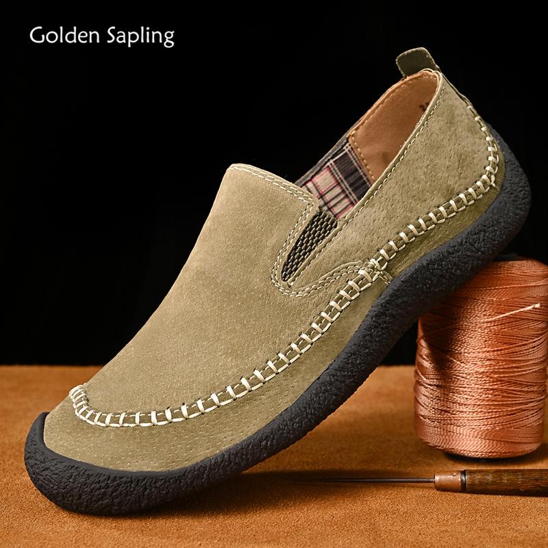 Golden Sapling Classics Loafers Men Casual Shoes Retro Genuine Leather Flats Moccasins Leisure Party Shoe Men's Loafer